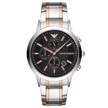 Armani Man AR11165 vīriešu hronogrāfa pulkstenis, 43mm, nerūsējošais tērauds, melns ciparnīca | ITworkshop.lv