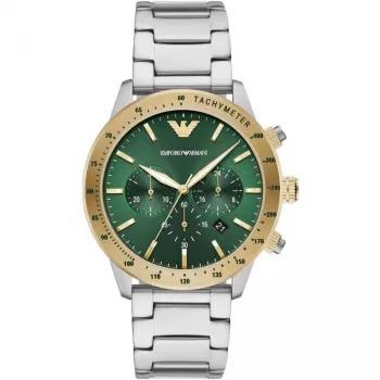 Armani Man AR11454 Vīriešu hronogrāfa pulkstenis ar kvarca mehānismu, 43mm, melns ciparnīca, ādas siksna