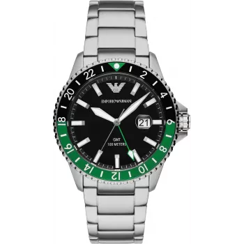 ARMANI Man AR11589 vīriešu analogais kvarca pulkstenis, 42 mm, zils ciparnīca, sudraba nerūsējošais tērauds