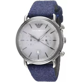 ARMANI AR11144 Hronogrāfs Nerūsējošais Tērauds Pulkstenis 43mm Zils Ciparnīca