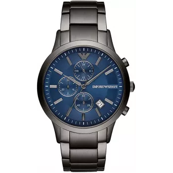 Armani AR11215 hronogrāfa pulkstenis vīriešiem, nerūsējošais tērauds, 43 mm, melns ciparnīca