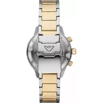 Armani AR11361 vīriešu pulkstenis 42mm nerūsējošā tērauda sieta melns ciparnīca hronogrāfs