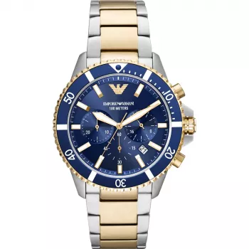 ARMANI Vīriešu Pulkstenis AR11362 (43mm) – Zils Ciparnīca, Nerūsējošā Tērauda Rokasprādze