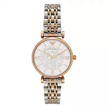 ARMANI Sieviešu pulkstenis AR1926 Gianni T-Bar kvarca analogs 32mm rožu zelta tērauda sieta