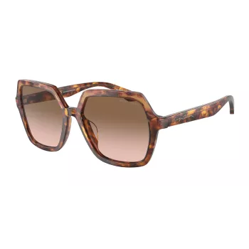 Armani Women's AR8193U Saulesbrilles – Havana Acetāta Rāmis ar Brūnām Gradienta Lēcām (55/17/140 mm)