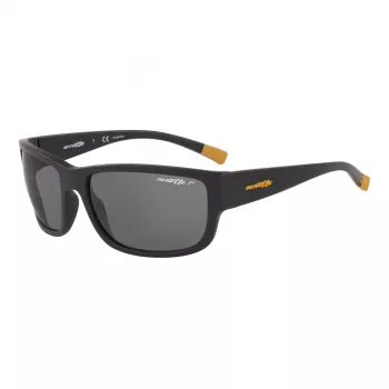 ARNETTE AN4256018162 Vīriešu taisnstūra polarizētas saulesbrilles – melns rāmis, pelēkas lēcas, 62 mm