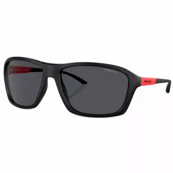 Arnette AN4329-275887 Vīriešu taisnstūra saulesbrilles Matēts melns rāmis Pelēkas lēcas 63mm