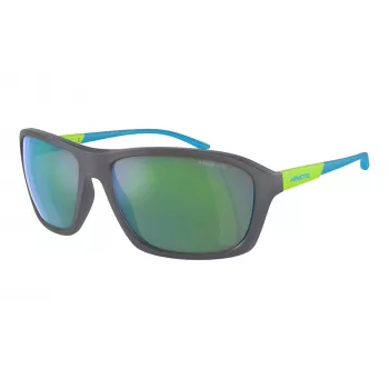 ARNETTE AN4329-28538N Unisex Saulesbrilles, Taisnstūra, Matēts Melns Rāmis, Tumši Pelēkas Lēcas, 63/17/130 mm