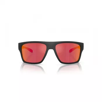 ARNETTE AN4330-27536Q Taisnstūra saulesbrilles Matēti melna rāmja tumši pelēka spoguļa sudraba lēcas 63mm