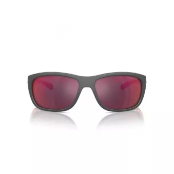 ARNETTE AN4337-28706Q Vīriešu taisnstūra saulesbrilles Matēti melni Pelēks spogulis 63mm