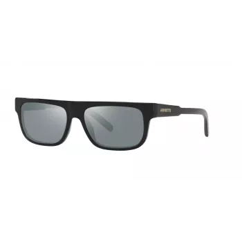 ARNETTE Vīriešu Saulesbrilles AN4278-12006G – Matēts Melns Propionāta Rāmis, Pelēkas Spoguļa Polikarbonāta Lēcas, 55mm Lēcas Platums