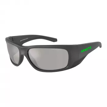 ARNETTE Vīriešu saulesbrilles AN4345-28706G Taisnstūra matēts melns rāmis, pelēkas spoguļstikla lēcas 62mm