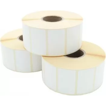 ARTDEV Termopārsūtīšanas etiķešu rullis 50 x 25mm, 94mm OD, 40mm serde, 1500 etiķetes/rullī, balts papīrs, pastāvīga līme