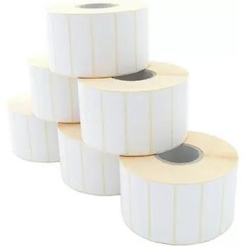 ARTDEV Termopārneses etiķešu ruļlis 60x20mm, 110mm ruļļa diametrs, 40mm serde, 2600 etiķetes/ruļlis, balts, papīrs, pastāvīgā līme