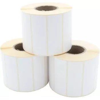 ARTDEV termopārsūtīšanas etiķešu ruļlis 70 x 25mm, 93mm ārējais diametrs, 40mm serde, 1500 etiķetes vienā rullī, balts papīrs, pastāvīgā līme, matēts
