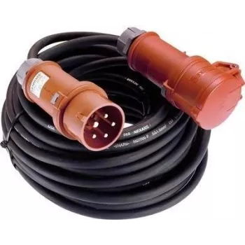 AS Schwabe 60548 25m 16A 5 kontaktu CEE pagarinātāja kabelis ar fāzu pārslēgu, 400V, IP44, melns