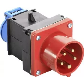 AS SCHWABE 400V 16A CEE uz Schuko adaptera kabelis, 5 polu uz 2 polu, 0,3m, IP44, melns 60495