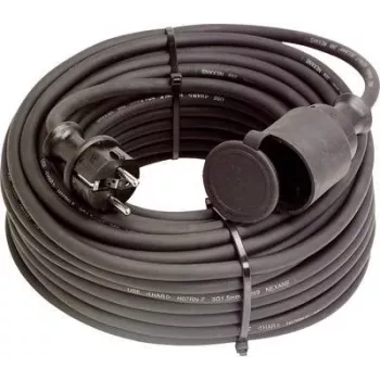 AS Schwabe 60382 pagarinātāja kabelis 5m melns H05VV-F 3G1.5 Schuko 16A 3500W VDE