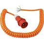 AS SCHWABE CEE spirālveida barošanas kabelis ar CEE kontaktdakšu un atvērtu galu (400V / 16A | IP44 | H07BQ-F 5G2.5 | 1m - 5m izvelkams) - Oranžs 70432