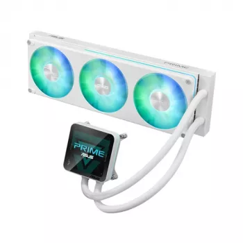 ASUS Prime LC II 360 ARGB LCD White Edition - 360mm AIO šķidruma dzesētājs ar 3.5 inch LCD ekrānu, 3x120mm ARGB ventilatori, vara pamatne, AM4/AM5/LGA1700/LGA1851