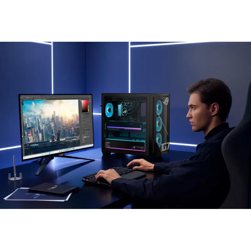 ASUS ROG G700 GM700TZ-R9800X283W spēļu dators - AMD Ryzen 7 9800X3D, 32GB DDR5, 2TB SSD, Radeon RX 9070 XT, Windows 11 Home, melns