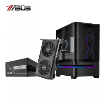 ASUS UWM 1 Gaming korpusa/videokartes/barošanas bloka komplekts (AP202 ARGB | RTX 5050 | PRIME 750W)