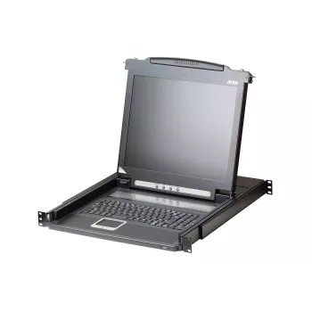 ATEN CL1000M-ATA-DNG 17 collu LCD Slideaway konsole ar USB KVM, 1U rackmount
