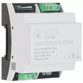 ATTE APS-120-550-DIN4 DIN sliedes komutācijas barošanas bloks, 55 V 120 W