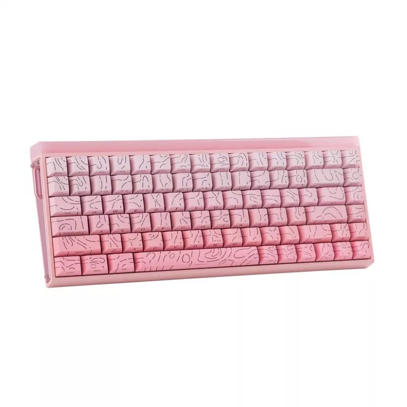 AULA HERO84 HE Pink Gradient Contour Dragon King RGB Gasket mehāniskā tastatūra