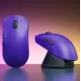AULA LEOBOG GM3 Purple Tri-Mode Gaming Mouse with Charging Dock