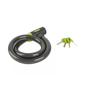 Author Cable Lock ACL-85 C-Sleeve 25x1000mm Atslēgas troses slēdzene, melna/zaļa