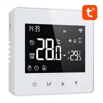AVATTO WT198 WiFi viedais termostats ar LCD skārienekrānu, saderīgs ar Tuya Smart Life, Alexa, Google Assistant