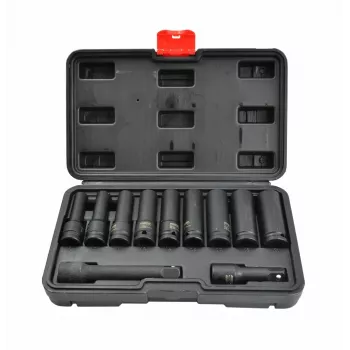 AWTOOLS 1/2 collas dziļo triecienuzgriežņu atslēgu komplekts 11 gab., 8–21 mm Black Line