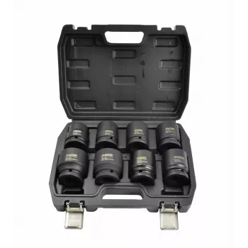 AWTOOLS Black Line 3/4 inch Trieciena Uzgriežņu Atslēgu Komplekts, 8 Daļas, 24-38mm, Īsais, Cr-Mo