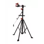 AWTOOLS 30kg velosipēda remonta statīvs ar 360° rotējošu skavu, salokāmu statīvu, instrumentu paplāti, regulējamu augstumu 107-190cm, melns/sarkans