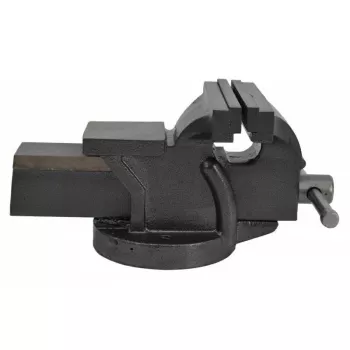 AWTOOLS AW24203 Galda skrūvspīle ar grozāmu pamatni, 100 mm žokļa platums, čuguns, zila