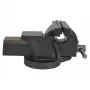 AWTOOLS AW24203 Galda skrūvspīle ar grozāmu pamatni, 100 mm žokļa platums, čuguns, zila