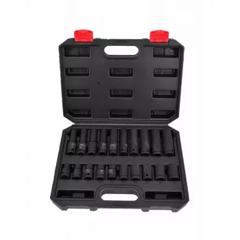 AWTOOLS AW38695BL 95-Daļu Hroma-vanādija Uzgriežņu Atslēgu Komplekts ar 1/4 inch, 3/8 inch un 1/2 inch Reversijas Uzgriežņu Atslēgām, Uzgriežņiem, Uzgaļiem, Atslēgām un Formētu Futrāli