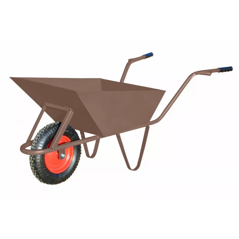 AWTOOLS Construction Wheelbarrow 85L 1.5mm Brown with Wheel Cover