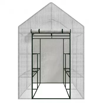 AWTOOLS Dārza siltumnīca balta 143x143x195cm