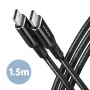 AXAGON BUCM-CM15AB USB-C uz USB-C 2.0 kabelis, 1,5 m, PD 60W, 3A, pīts - melns