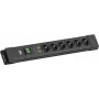 Bachmann CONNECTUS 6 kontaktligzdu pārsprieguma aizsardzības pagarinātājs ar slēdzi, 2m kabelis, melns BM005911