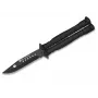 Balisong Butterfly nazis K25 02131 melns 440 nerūsējošā tērauda clip point asmens alumīnija rokturis