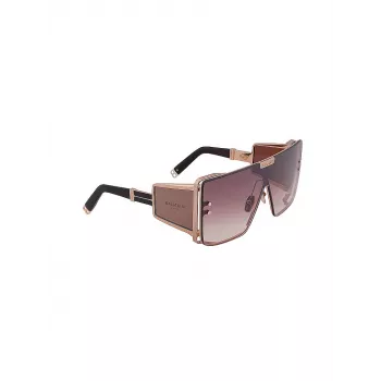 Balmain BPS-102M-146 Unisex Saulesbrilles - Melnas ar Zelta Akcentiem, Pelēka Nokrāsa, 61/14/145 mm