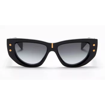 Balmain BPS-151A-55 sieviešu saulesbrilles, melns acetāts, pelēkas polikarbonāta lēcas, 55 mm