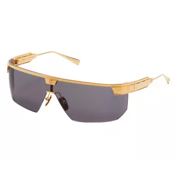BALMAIN Unisex Sunglasses BPS-147A-142 Black Acetate Square Frame Grey Nylon Lenses 43/27/147 mm