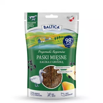 BALTICA Przysmaki Regionów Meat Strips Duck with Pear – Suņu našķis – 90 g