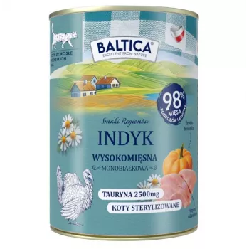 BALTICA Smaki regionów Turkey Mono - Slapjā barība kaķiem - 400g
