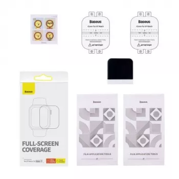 Baseus 41mm NanoCrystal aizsargplēve Apple Watch 7/8/9, 2 iepakojumā, Caurspīdīga