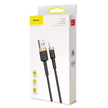 Baseus Cafule Lightning Cable 2A 3m Gold/Black (CALKLF-RV1)